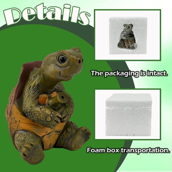 2.4In Cute Resin Fishing Turtle Water Feature Decorations for Backyard Ponds - Picture 4 of 7